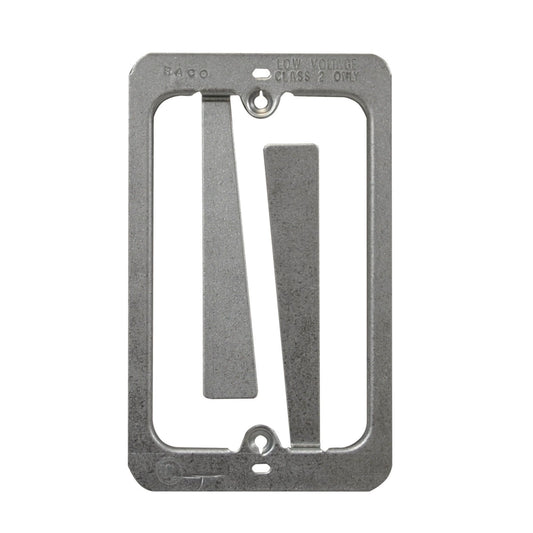 Metallic bracket with two vertical bars on a white background