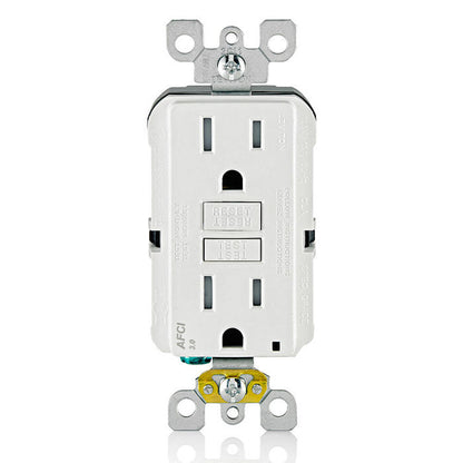 Leviton AFTR1-W 15 Amp, Tamper-Resistant AFCI Outlet with LED Indicator Light