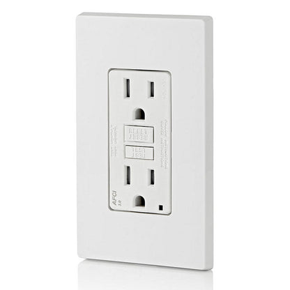 Leviton AFTR1-W 15 Amp, Tamper-Resistant AFCI Outlet with LED Indicator Light
