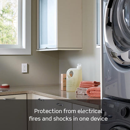 Leviton AGTR1-W Tamper-Resistant Dual-Function AFCI/GFCI Outlet with LED Indicator Light, 15 Amp, White