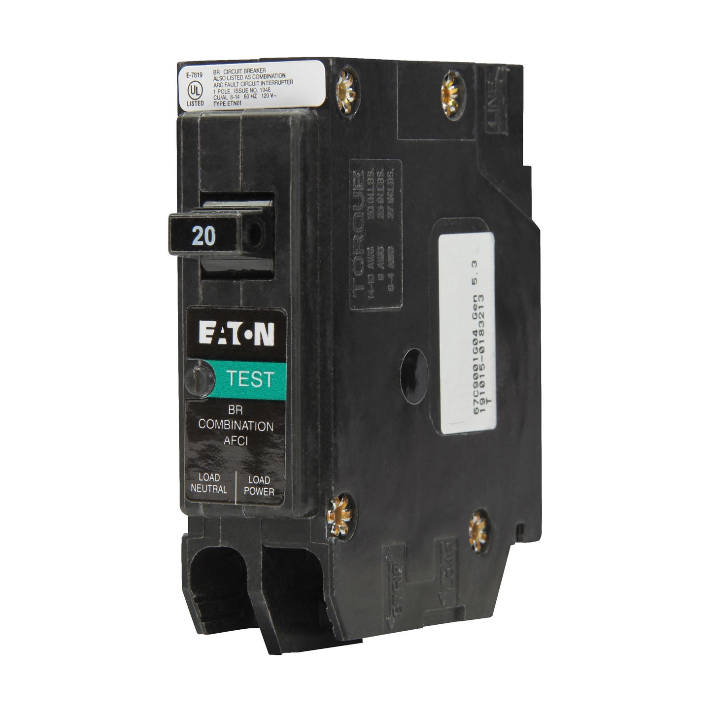 BRP115AFC | Eaton 15 Amp Single Pole Arc Fault (AFCI) Circuit Breaker