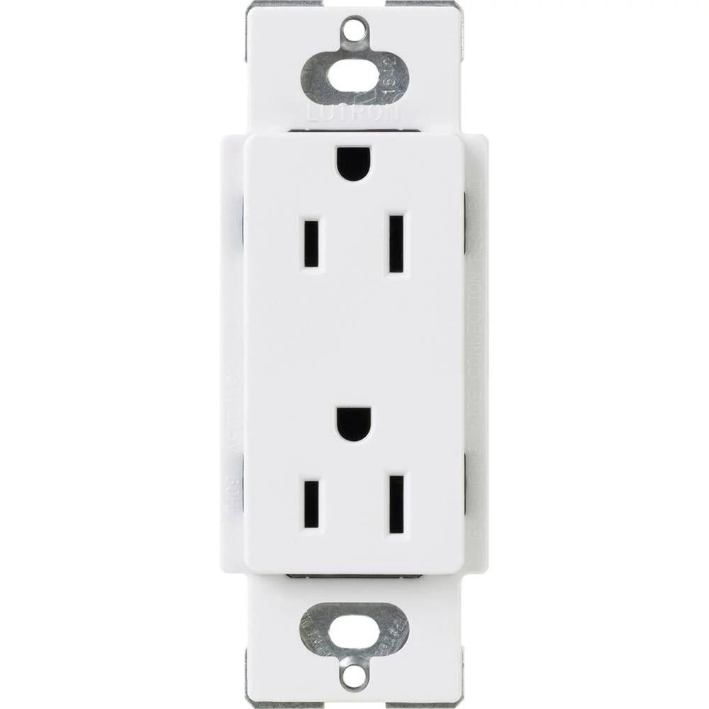 Lutron Claro 15A Tamper-Resistant Receptacle, White