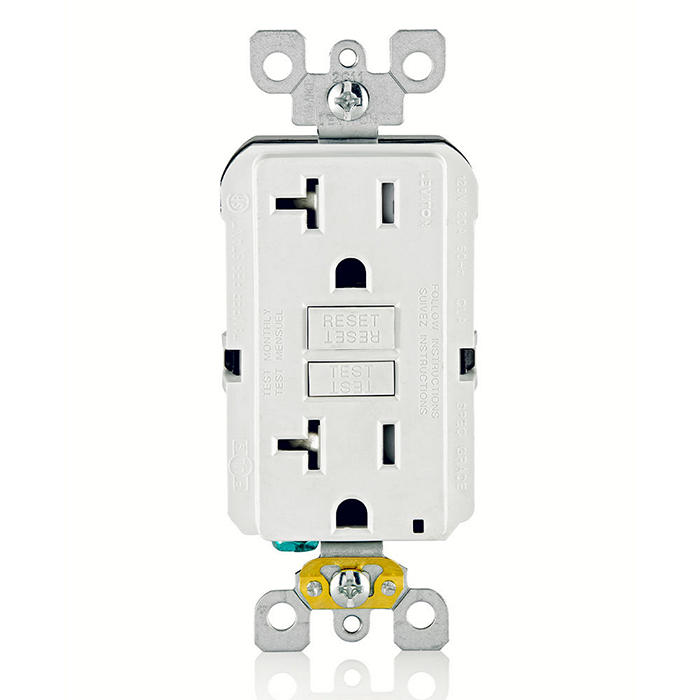 Leviton GFTR2-W 20 Amp, Self Test, Tamper-Resistant GFCI Outlet with LED Indicator Light