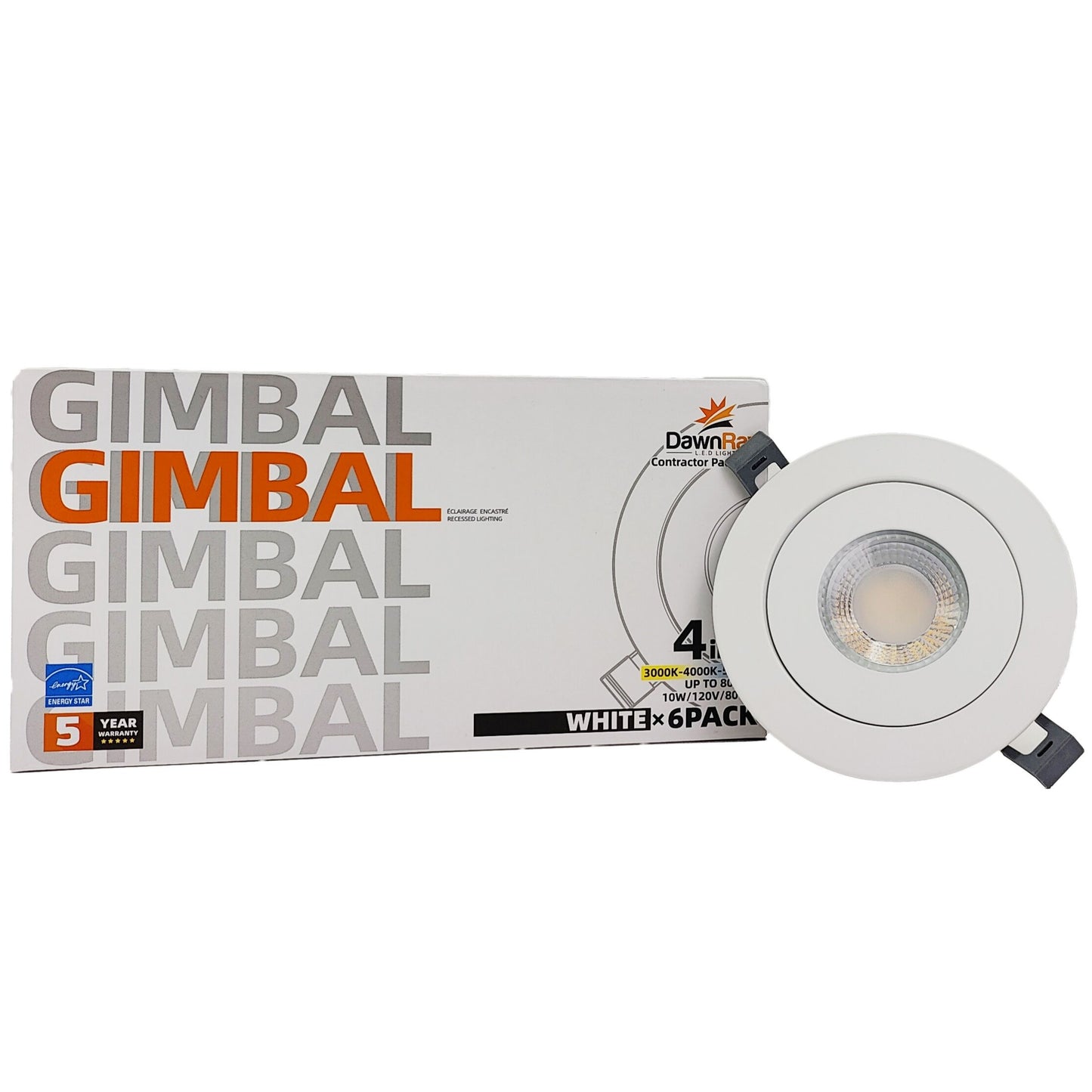 Dawnray CP04GR-WH 4" LED Slim Gimbal Round - 6pcs in One Pack