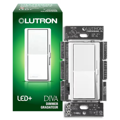 Lutron DVCL-153P-WHC Diva LED+ Dimmer Switch for Dimmable LED