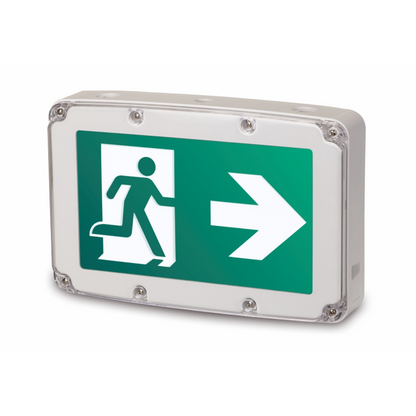 NexLEDS NX-EMRMWP Waterproof LED Exit Sign, 120-347V, 120mins