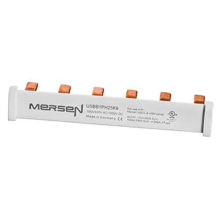 USBB1PH25K6 | Mersen Single-Phase Bus Bar System, 6 Pole