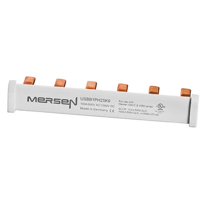 USBB1PH25K6 | Mersen Single-Phase Bus Bar System, 6 Pole