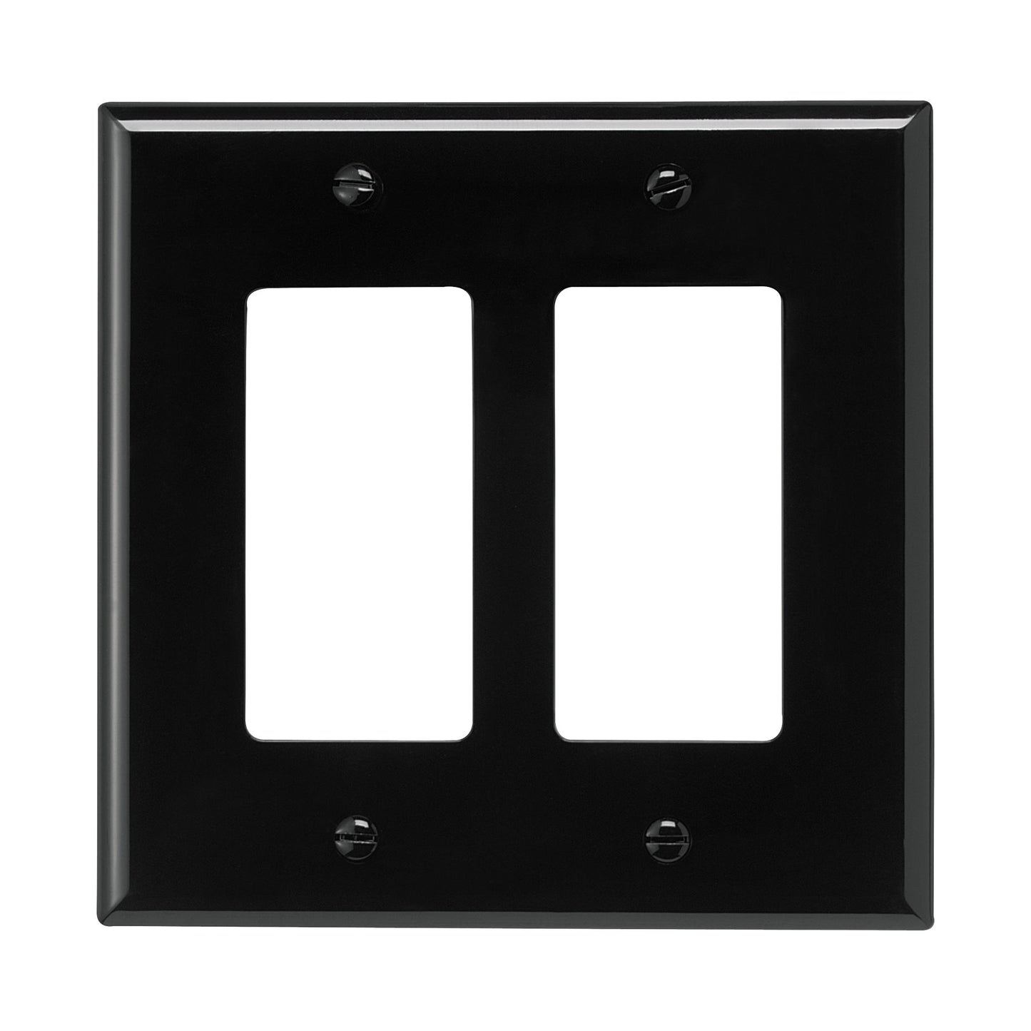 Eaton PJ262BK 2-Gang Decora Mid-size Wallplate, Black