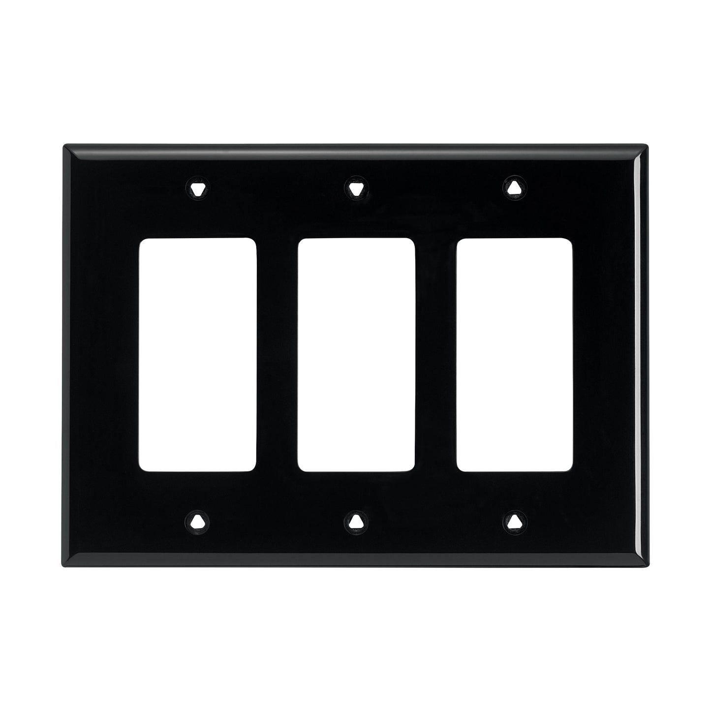 Eaton PJ263BK 3-Gang Decora Mid-size Wallplate, Black