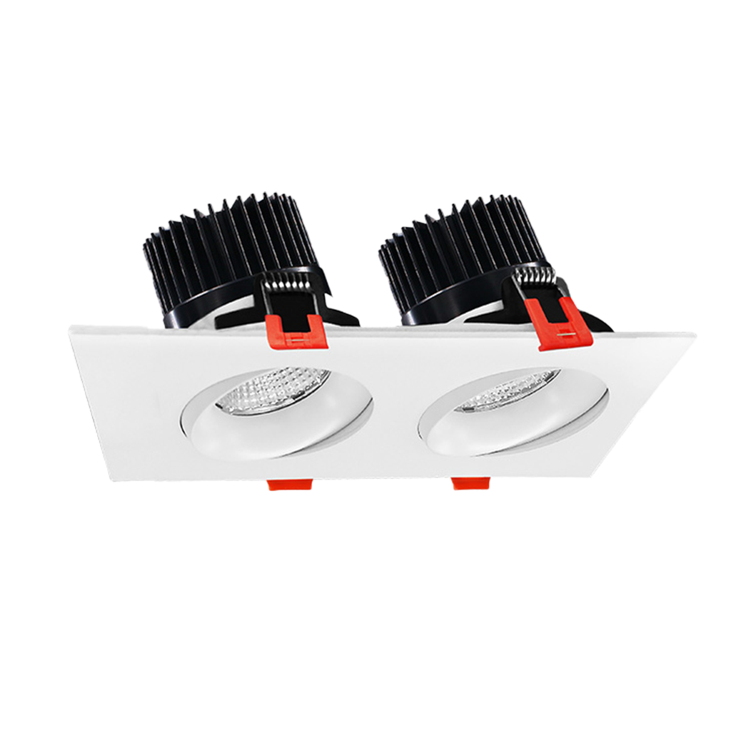 RENO SQUARE REGRESS GIMBALS AURA SERIES 3.5" SQUARE GIMBAL | 24W (2 x 12W heads) | Selectable CCT 27/30/35/40/50K | 120V