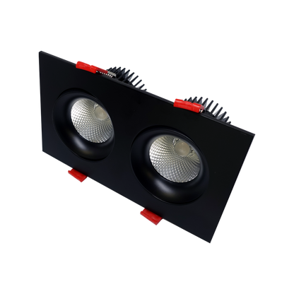 RENO SQUARE REGRESS GIMBALS AURA SERIES 3.5" SQUARE GIMBAL | 24W (2 x 12W heads) | Selectable CCT 27/30/35/40/50K | 120V