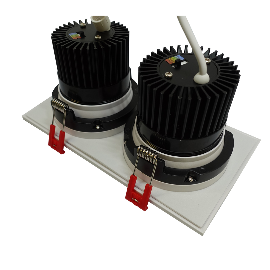 RENO SQUARE REGRESS GIMBALS AURA SERIES 3.5" SQUARE GIMBAL | 24W (2 x 12W heads) | Selectable CCT 27/30/35/40/50K | 120V