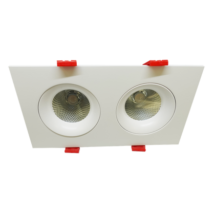 RENO SQUARE REGRESS GIMBALS AURA SERIES 3.5" SQUARE GIMBAL | 24W (2 x 12W heads) | Selectable CCT 27/30/35/40/50K | 120V