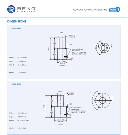 RENO POLE MOUNTING ADAPTORS SERIES Tenon Adaptor | Round Pole Mounting