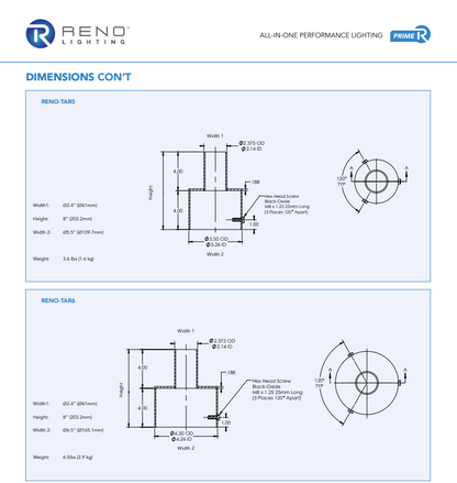 RENO POLE MOUNTING ADAPTORS SERIES Tenon Adaptor | Round Pole Mounting