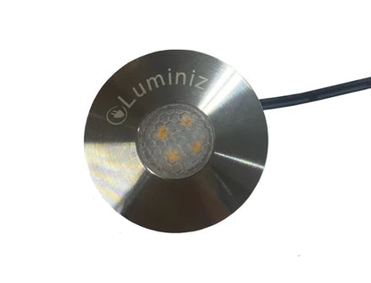 Luminiz Landscape 12V: Frosted Button Stainless Steel Beveled Ring | SS21311----WWC