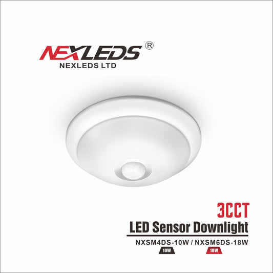 Nexleds NXSM6DS-18W LED 6″ Sensor Downlight IP45 – 3CCT