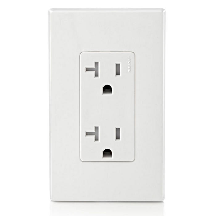 Leviton T5825-W 20 Amp Decora Tamper-Resistant Duplex Outlet/Receptacle, Grounding