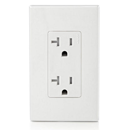 Leviton T5825-W 20 Amp Decora Tamper-Resistant Duplex Outlet/Receptacle, Grounding