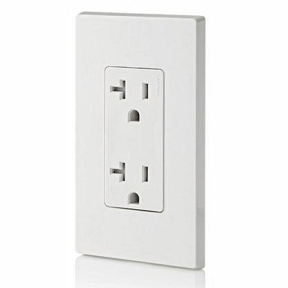 Leviton T5825-W 20 Amp Decora Tamper-Resistant Duplex Outlet/Receptacle, Grounding