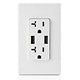 Leviton T5832-W 3.6A USB Type-A/Type-A Wall Outlet Charger with 20A Tamper-Resistant Receptacles