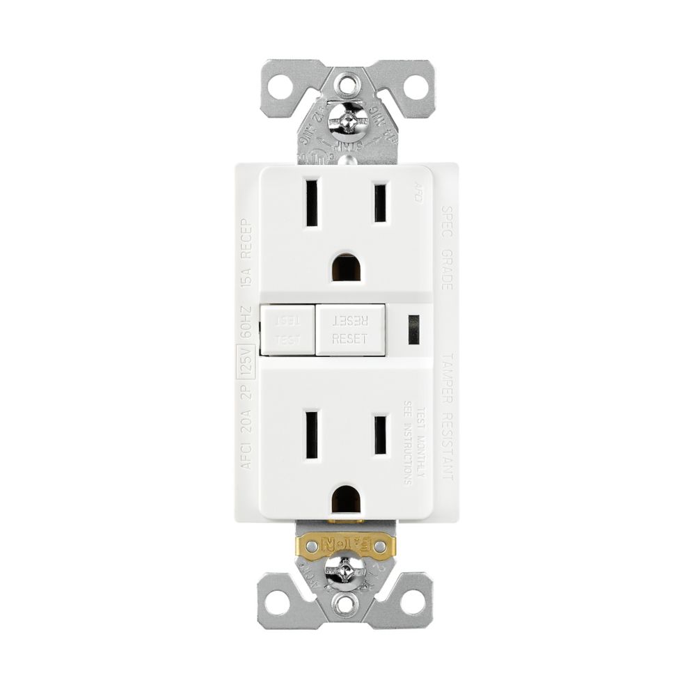 Eaton TRAFCI15W 15W Arc-Fault Duplex Receptacle/Outlet, 15A, 125V, White