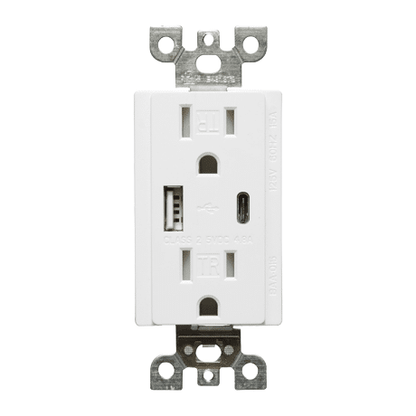 Votatec BAA-015 15A USB Charger & Duplex Receptacle (TR) TYPE A+C