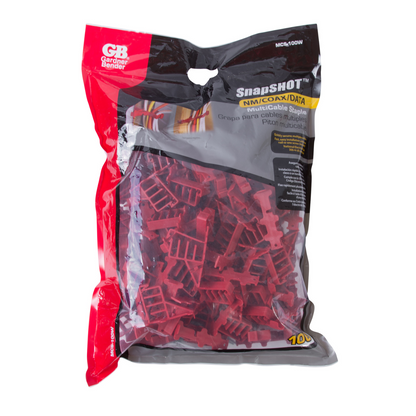 Gardner Bender MCS-100W SnapSHOT Multi-Cable Staple, Red, (100/pk)