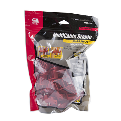 Agrafe multicâbles SnapSHOT MCS-20W de Gardner Bender, rouge (20/paquet)