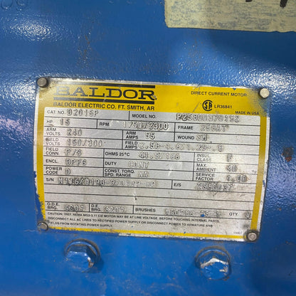 D2015P | Baldor 15 HP 240V DC Motor 1750/2300 RPM