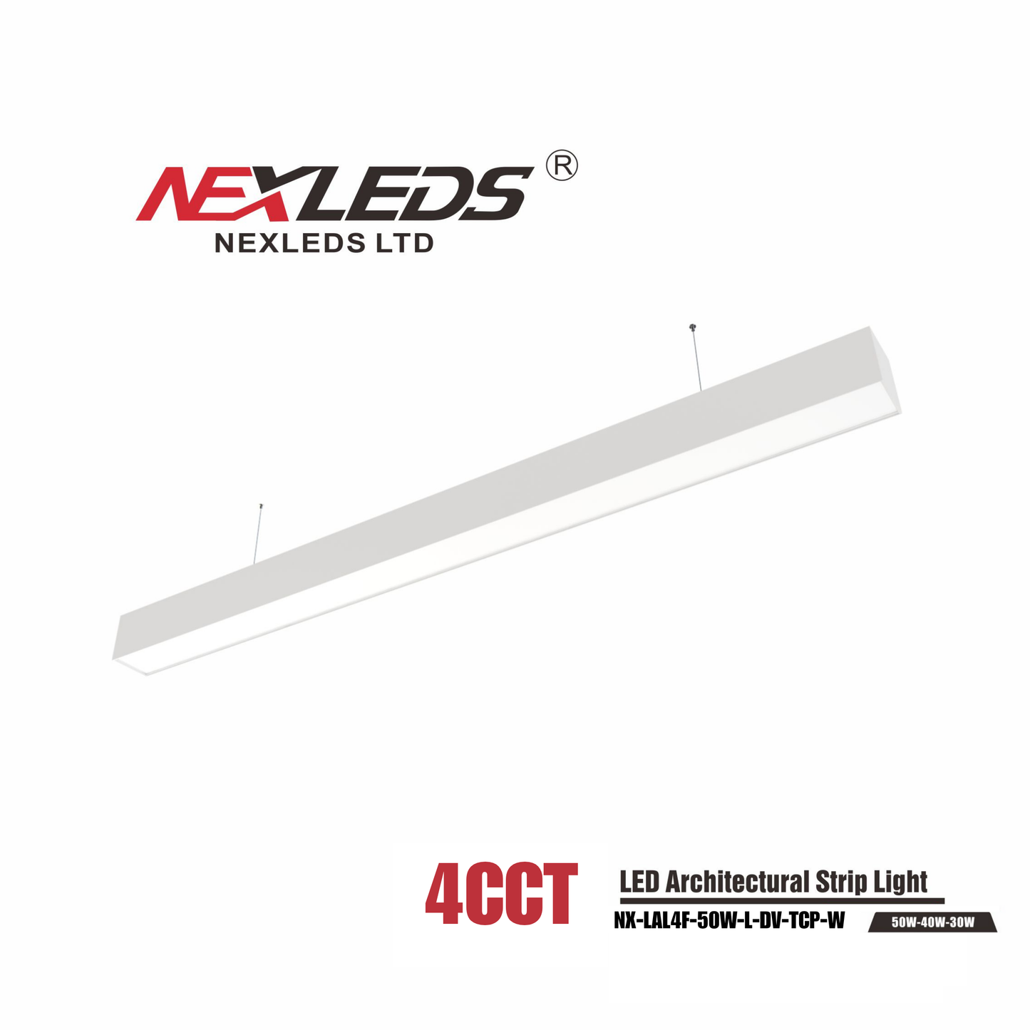 NX-LAL4F-50W | Nexleds 4ft Architectural Linear Fixture Power & CCT Adjustable