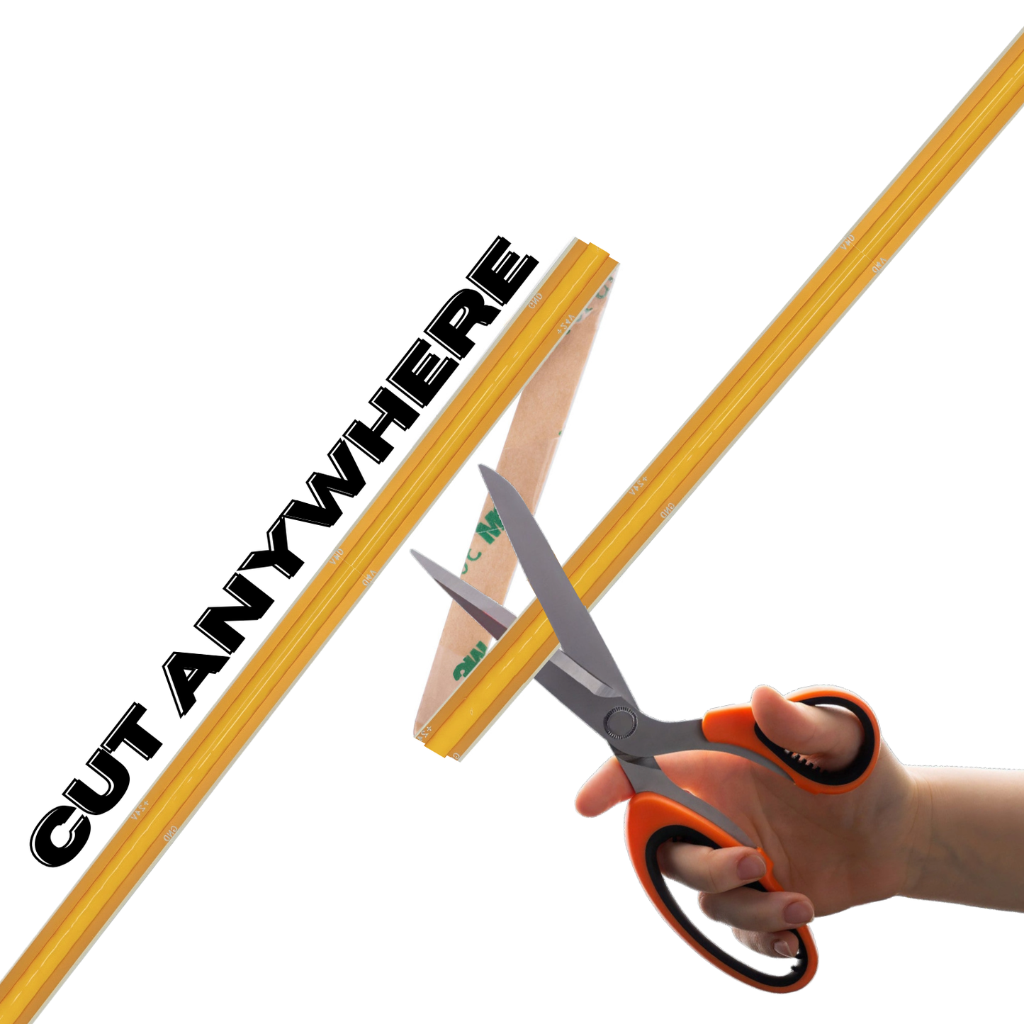 Free Cutting LED COB Tape Light | Dot-Free Flexible Strip, 8mm, 24V