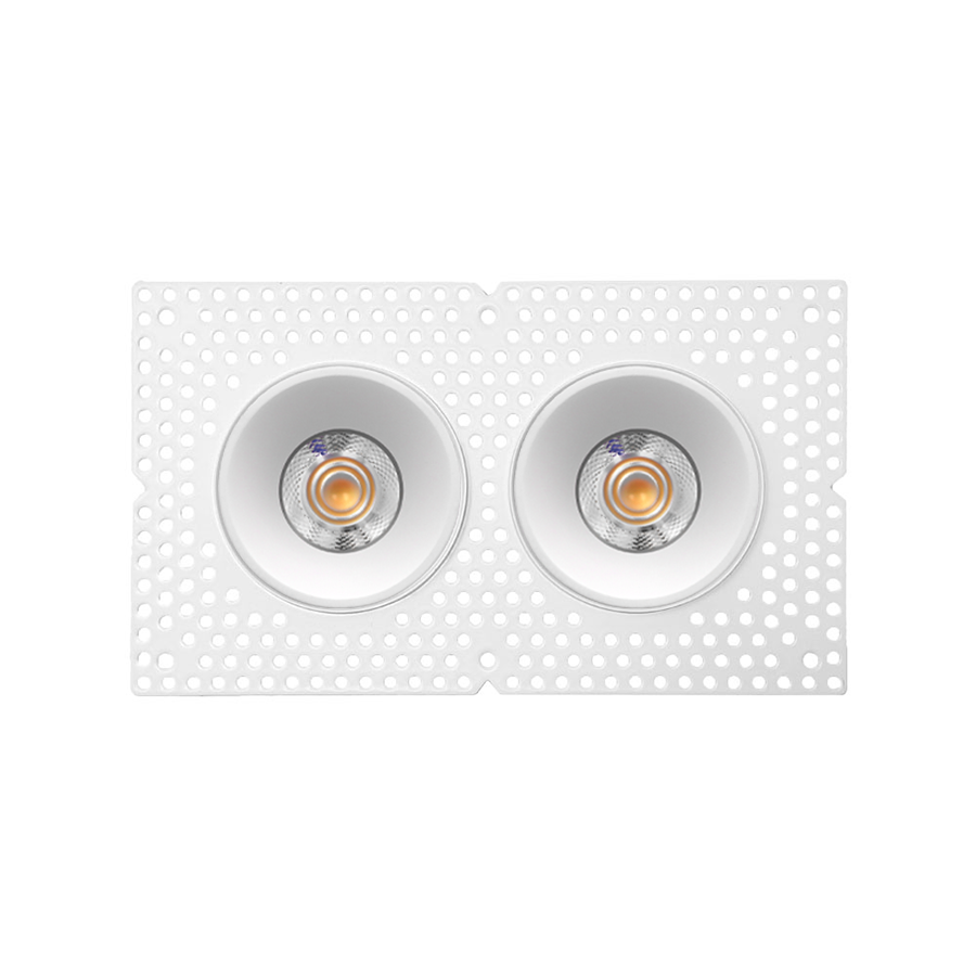 trimless recessed ceiling lights on a white background