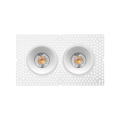 trimless recessed ceiling lights on a white background