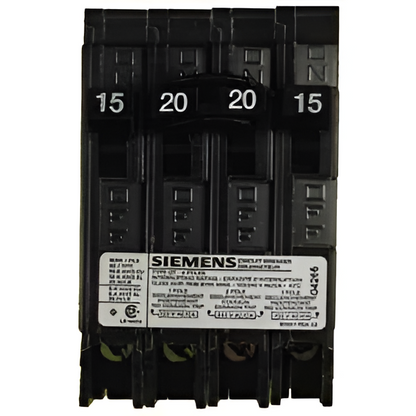 Q21520CTNC - Siemens 15/20/15 Amp Quad Circuit Breaker