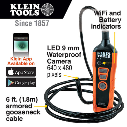 ET20 | Klein Tools WiFi Borescope Smartphone Inspection Camera