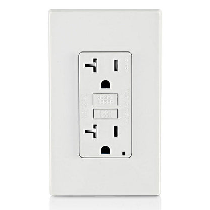 Leviton GFTR2-W 20 Amp, Self Test, Tamper-Resistant GFCI Outlet with LED Indicator Light