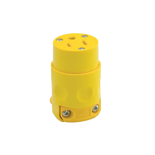 Leviton 515CV 15 Amp, 125 Volt, NEMA 5-15R, 2Pole, 3Wire Connector, Straight Blade, Yellow