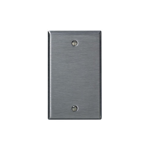 Leviton 84014 1-Gang Blank Device Wallplate, Standard Size, Magnetic Stainless Steel
