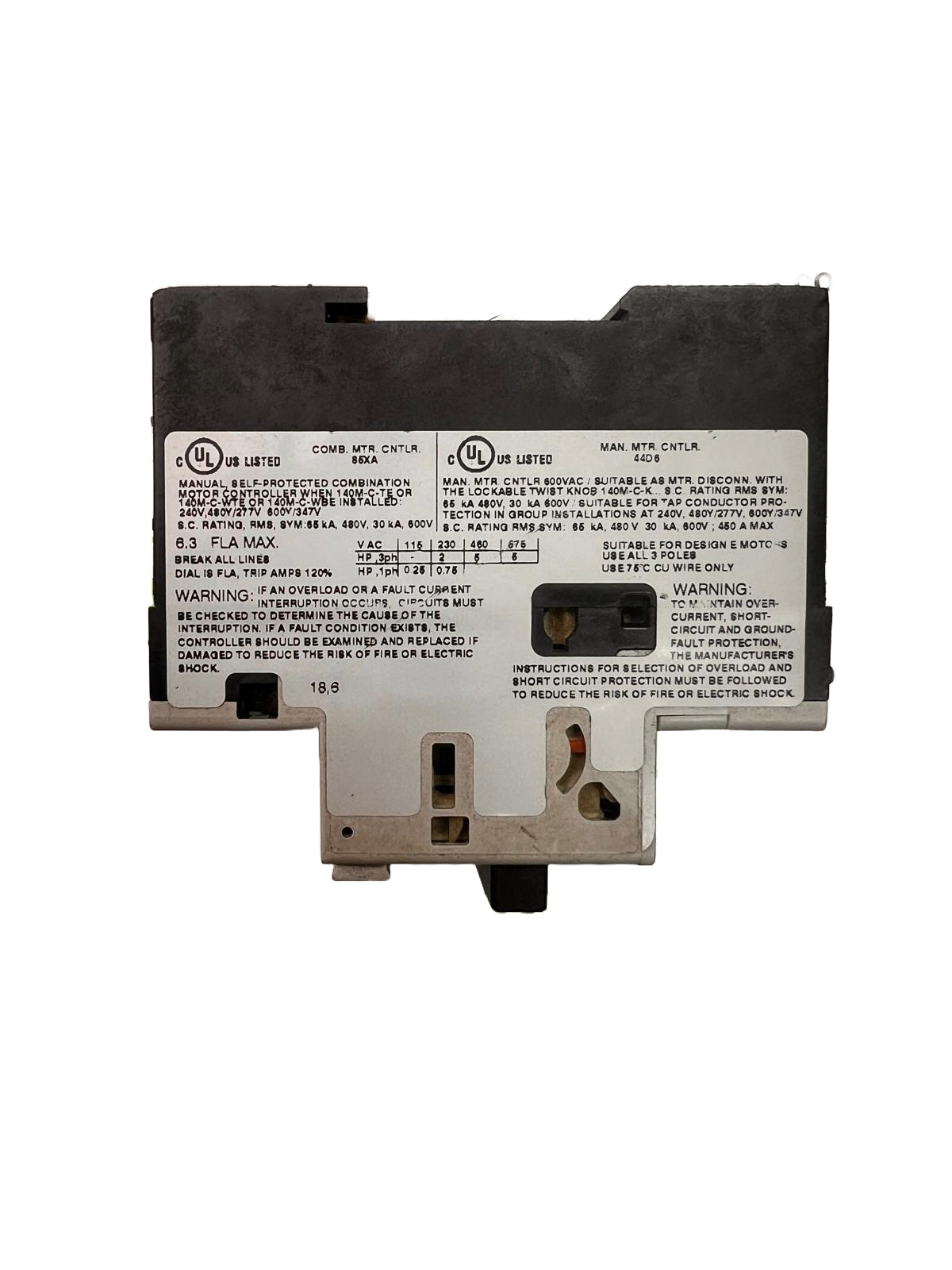 Allen-Bradley 140M-D8E-B63 Motor Protection Circuit Breaker