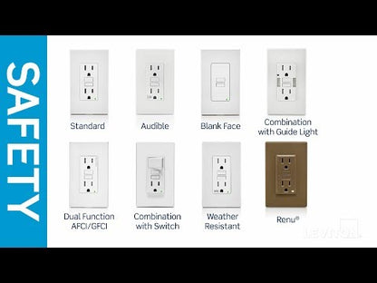 Leviton GFTR2-W 20 Amp, Self Test, Tamper-Resistant GFCI Outlet with LED Indicator Light