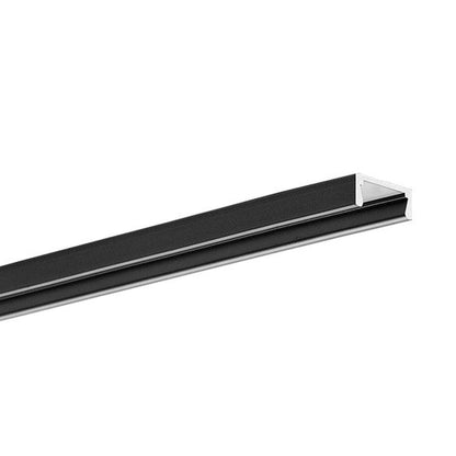 Surface Mounted LED Tape Extrusion Profile | 8ft Black Aluminum Channel